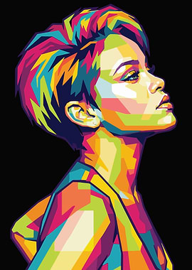Colorful Portrait of a Rihanna