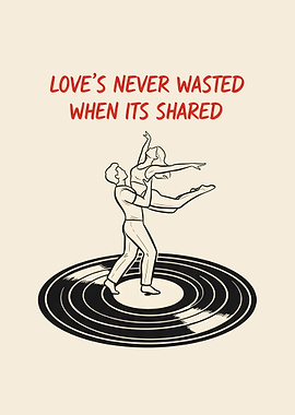 Couple dancing on a vinyl record