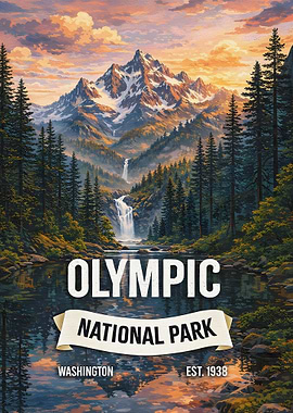 Olympic National Park Vintage Poster