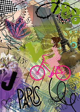 Parisian Woman Riding a Bicycle