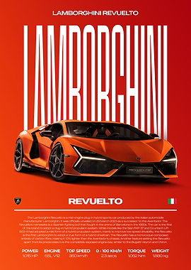 Lamborghini Revuelto Car Poster