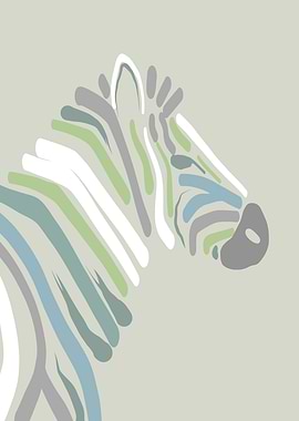 Abstract Zebra Portrait