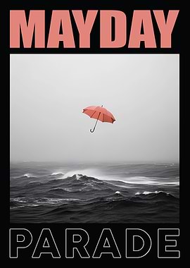 Parade Umbrella Over Ocean