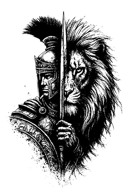 Warrior Lion and Roman Soldier