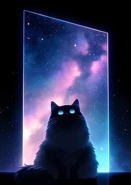 Cat in a cosmic window galaxy