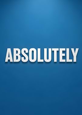 Absolutely text on blue background