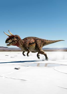 Carnotaurus Running on Saltflats