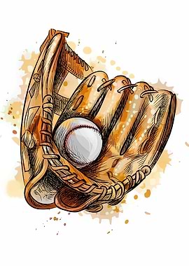 Baseball Glove with Ball