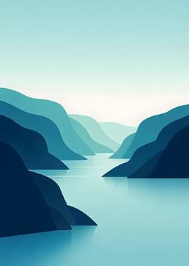 Serene Mountain Lake Landscape