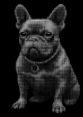 French Bulldog Halftone Portrait