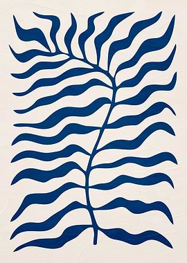 Abstract Blue Fern Leaf