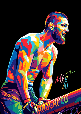 Khamzat Chimaev Pop Art Portrait