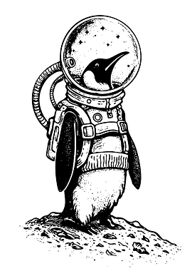 Astronaut Penguin in Space