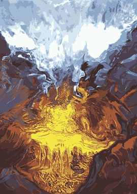 Fiery Mountain Landscape