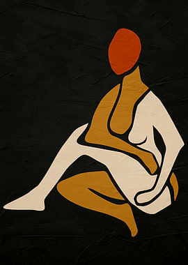 Abstract Figure in Earth Tones