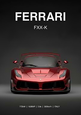 red Ferrari FXX-K poster
