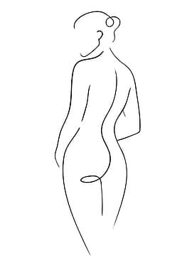 Minimalist Line Art of a Woman's Back