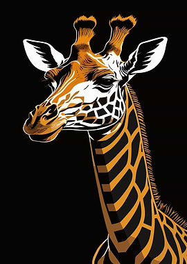 Stylized Giraffe Portrait
