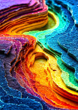 Vibrant Pride Rainbow Layered Abstract Texture