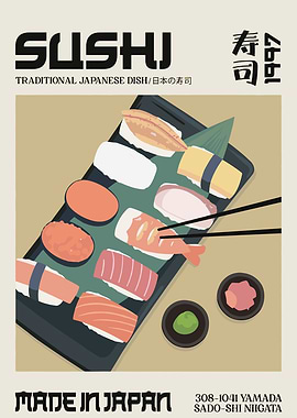 Traditional Japanese Sushi Poster