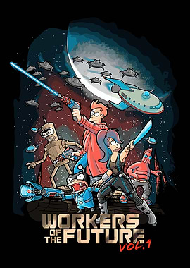 Futurama Characters in Space Battle