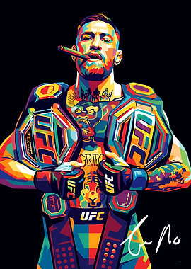 Conor McGregor with UFC Championship Belts