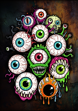 Monster Eyeballs Collage