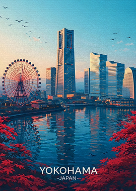 Yokohama Cityscape with Ferris Wheel