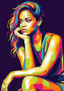 Rihanna Pop Art Portrait