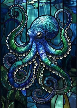 Octopus Stained Glass