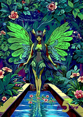 Fairy in a Lush Garden