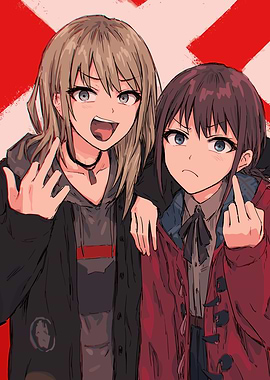 Two anime girls posing