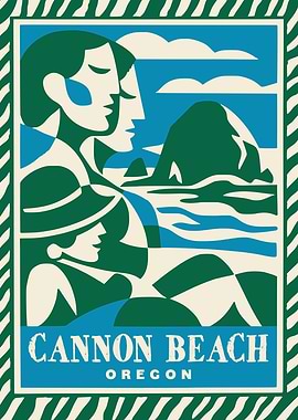 Cannon Beach Oregon Vintage Poster