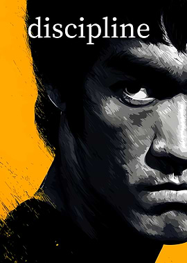 Bruce Lee Discipline Motivational Art