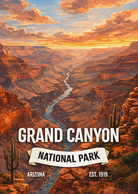 Grand Canyon National Park Vintage Poster
