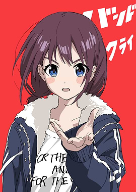 Anime Girl in Jacket and T-shirt