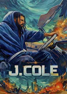 J. Cole in a burning city