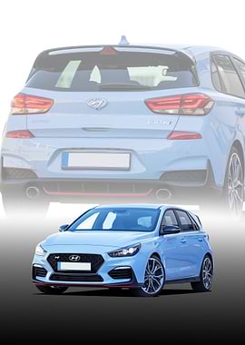 Light Blue Hyundai i30 N Hatchback