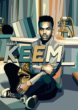 Baby Keem Portrait with Gramophone