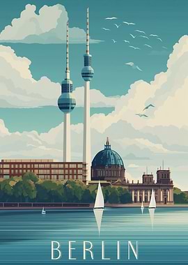 Berlin Skyline with TV Tower and Reichstag