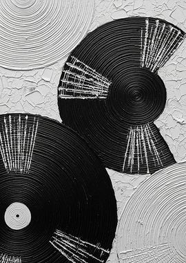 Abstract Black and White Circular Art