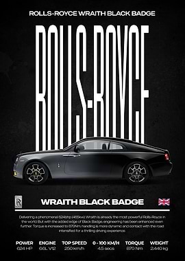 Rolls-Royce Wraith Black Badge Poster