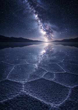 Milky Way Reflection on Salt Flats