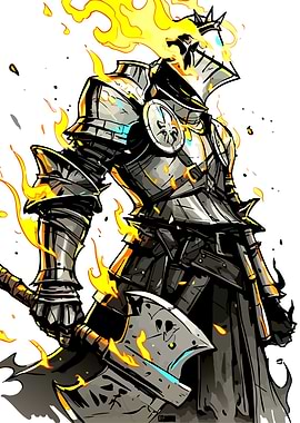 Fiery Knight with Axe