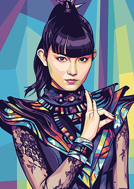 Pop Art Portrait of a Japanese Woman