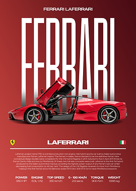 Ferrari LaFerrari Car Poster