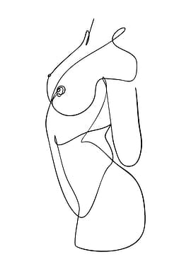 Abstract Nude Line Art