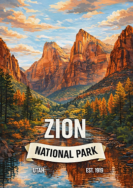 Zion National Park Vintage Poster