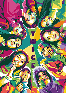 TWICE K-Pop Group Pop Art Portrait