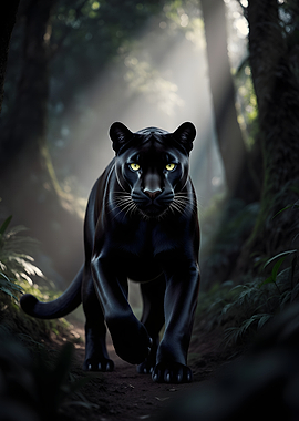 Black Panther in a Forest